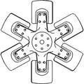 6 Blade Fan Fits 1066 1086 1466 1468 1486 1566 4166 886 986 69759c2