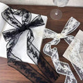 Elegant Floral Lace Scarf Marine Parts