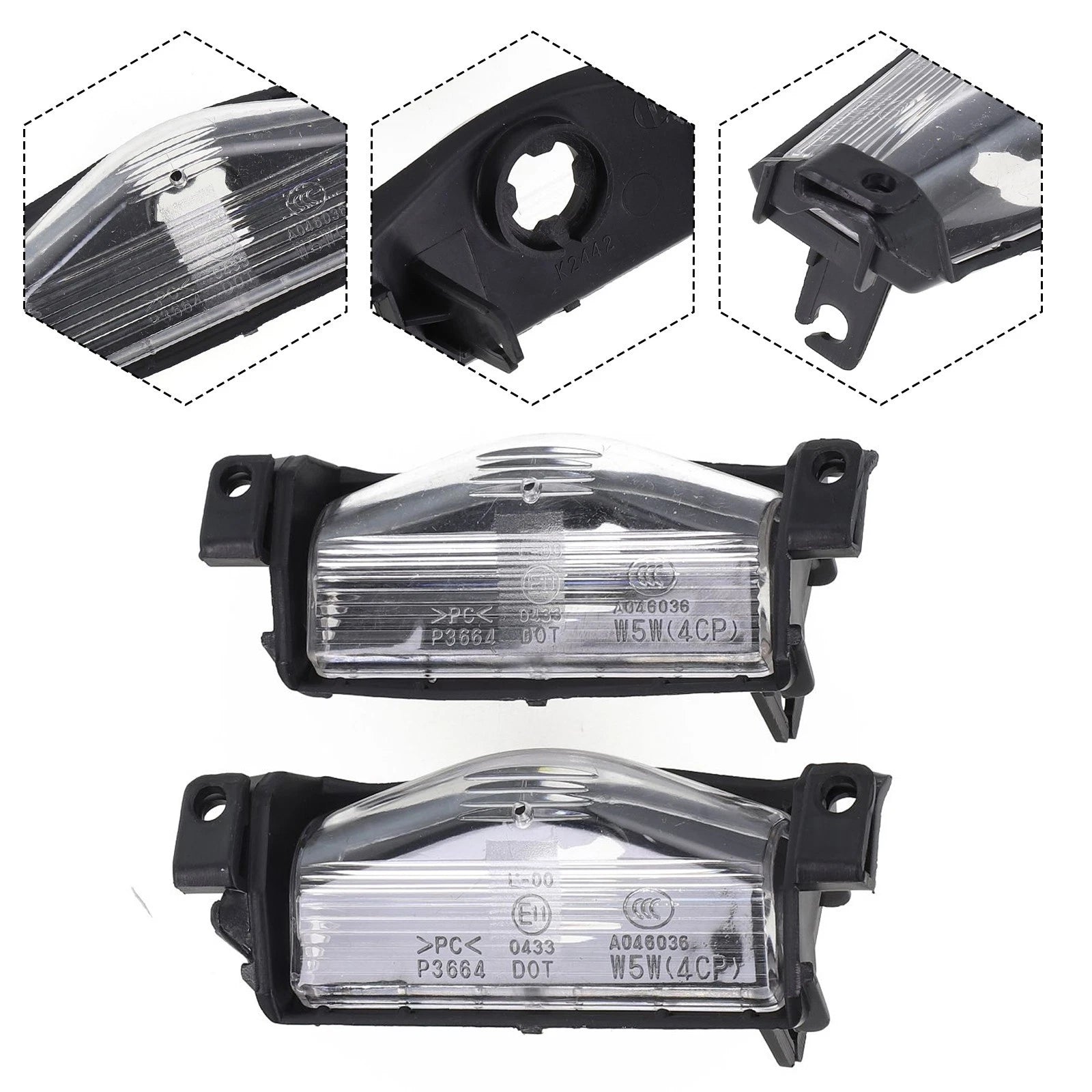 For 2*license Plate Light Rear Bumper Lamp Housing Cover For Mazda 3