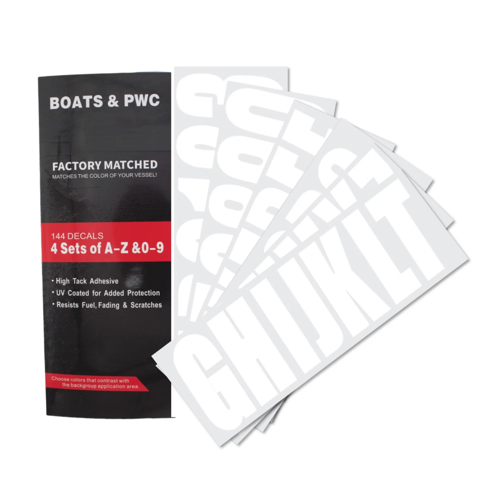 Boat Registration Decals White A-z Letters And 0-9 Numbers