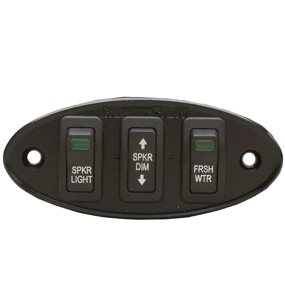Mastercraft Boat Light Switch Panel 502325 | X26 Black 4 X 1 3/4 Inch
