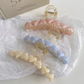 Acrylic Heart Hairpin Colorful Marine Accessory
