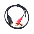 3.5mm 1/8" Stereo Female Mini Jack To 2 Male Rca Plug Adapter Audio Y