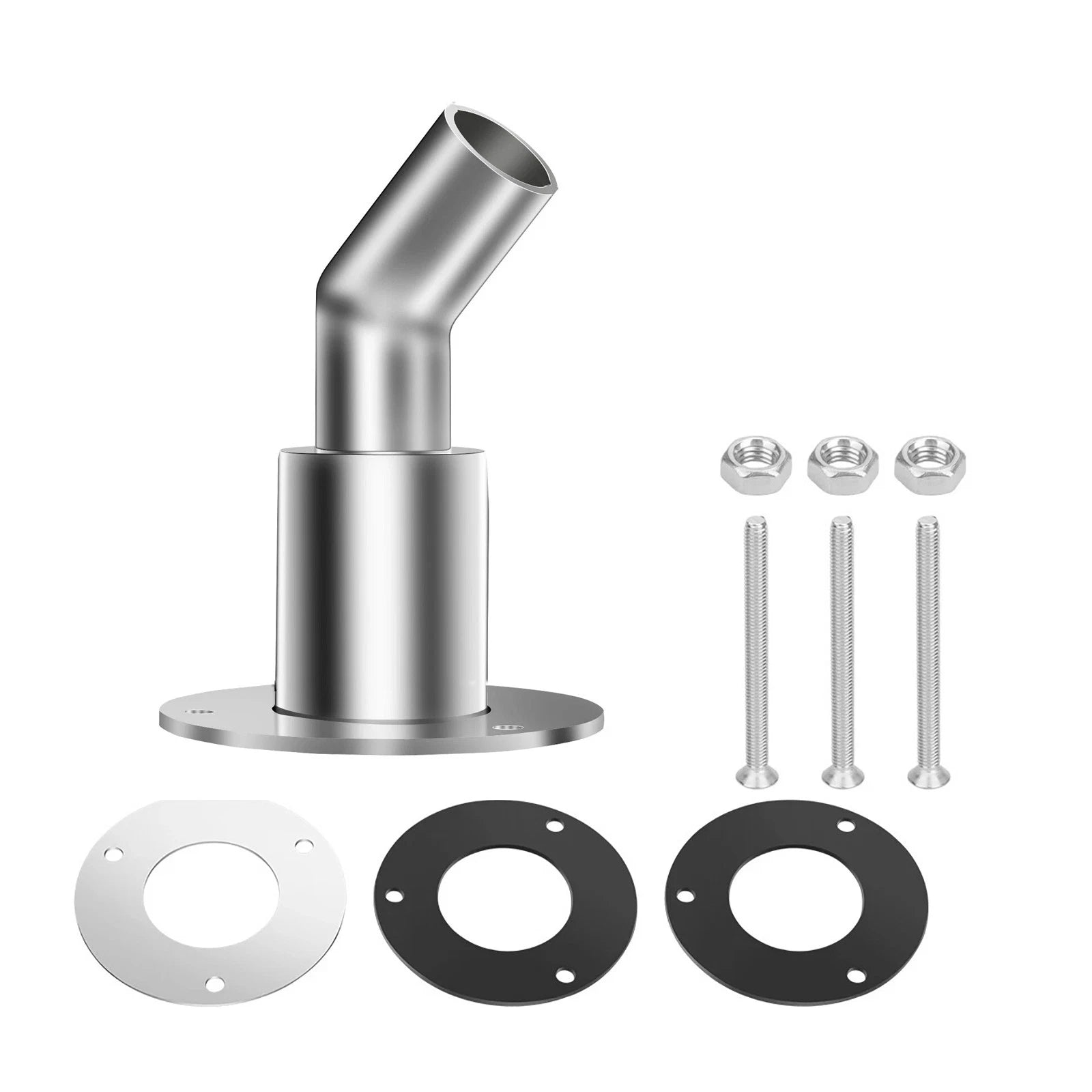 304 Stainless Steel Bent Thru Hull Exhaust Fitting For 24mm Hose Pipe