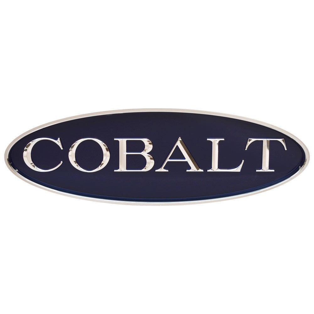 Cobalt Boat Emblem Navy Chrome ABS 4 1/8 x 12 5/8 Inch by Cobalt