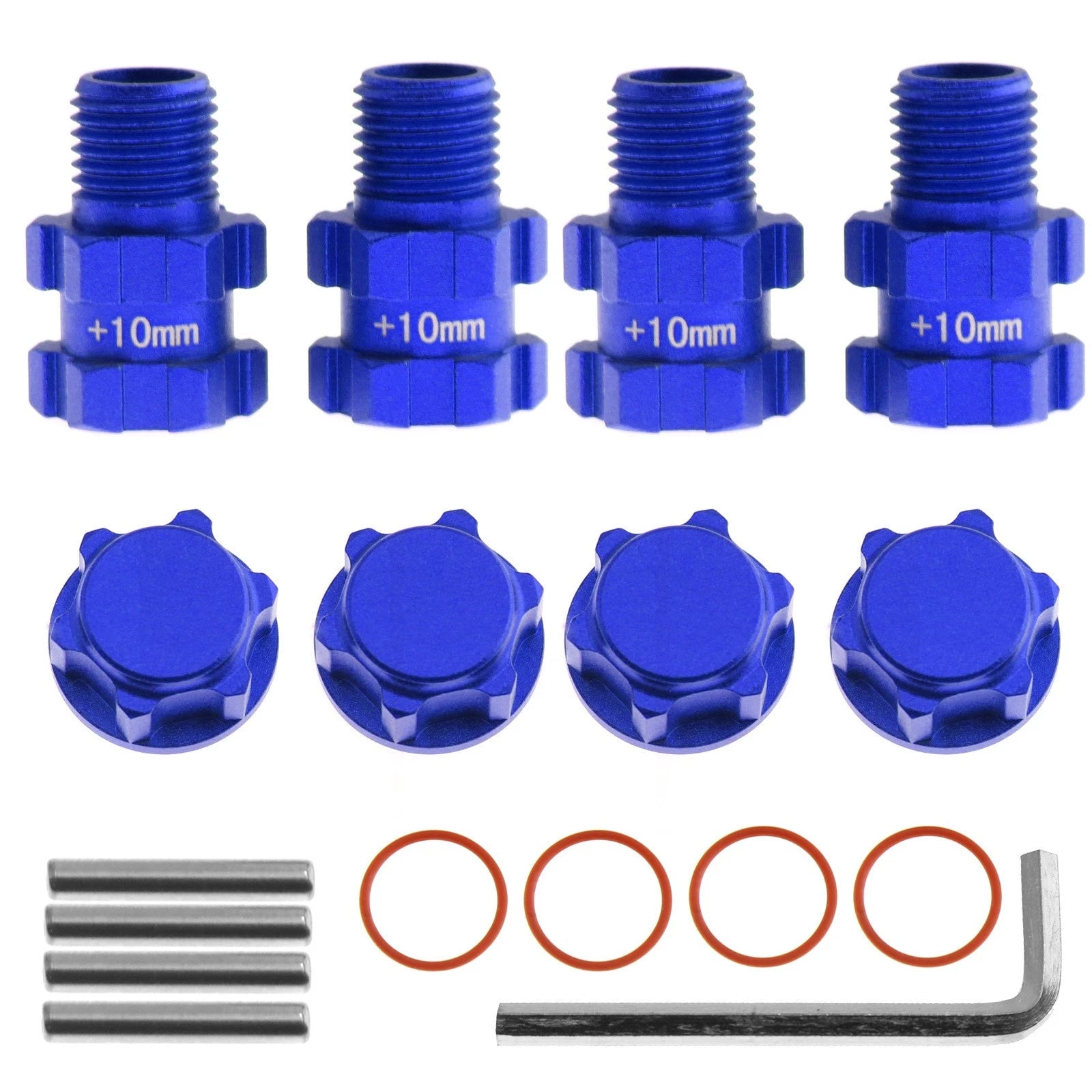 Set Metal 14 To 17mm Wheel Hex Hub Adapter For Typhon 4x4 3s Blx