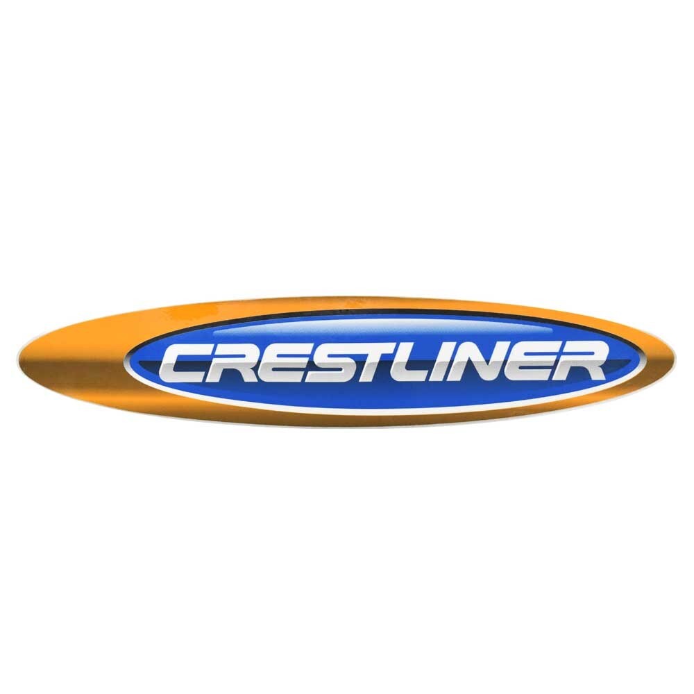 Crestliner Boat Decal Blue Yellow Emblem by Crestliner