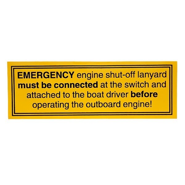 Ranger Boat Warning Decal Emergency Engine Shut-Off Sticker by Ranger