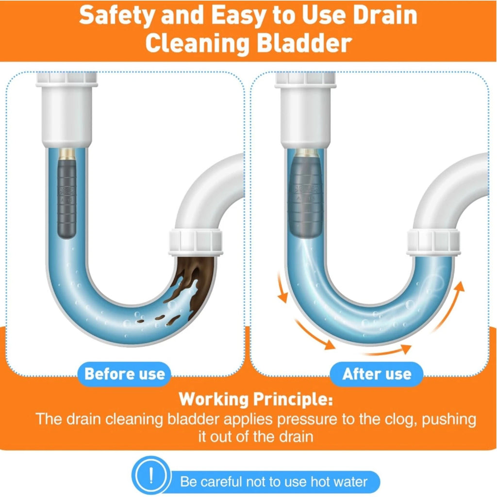 Drain Bladder Cleaning Tool for 1"-2" Pipes