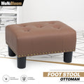 15" Brown Lift Top Ottoman - Tufted Bench
