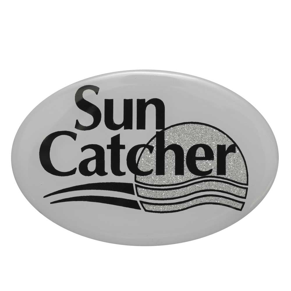 SunCatcher Boat Raised Decal Gray Black Logo Sticker by SunCatcher