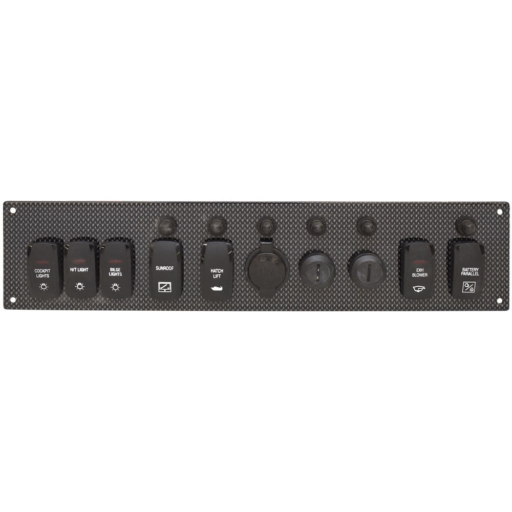 Boat Helm Switch Panel Aluminum 3 1/2 x 16 Inch by Regal