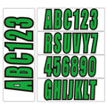 Green Alpha-Numeric Registration Identification Numbers Stickers Decals for Boat