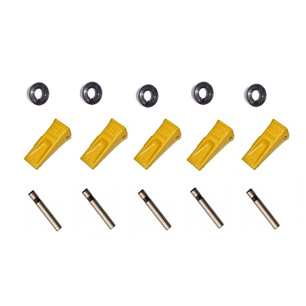 (5) Style J300 Bucket Teeth W/ Pins & Retainers Fits Caterpillar