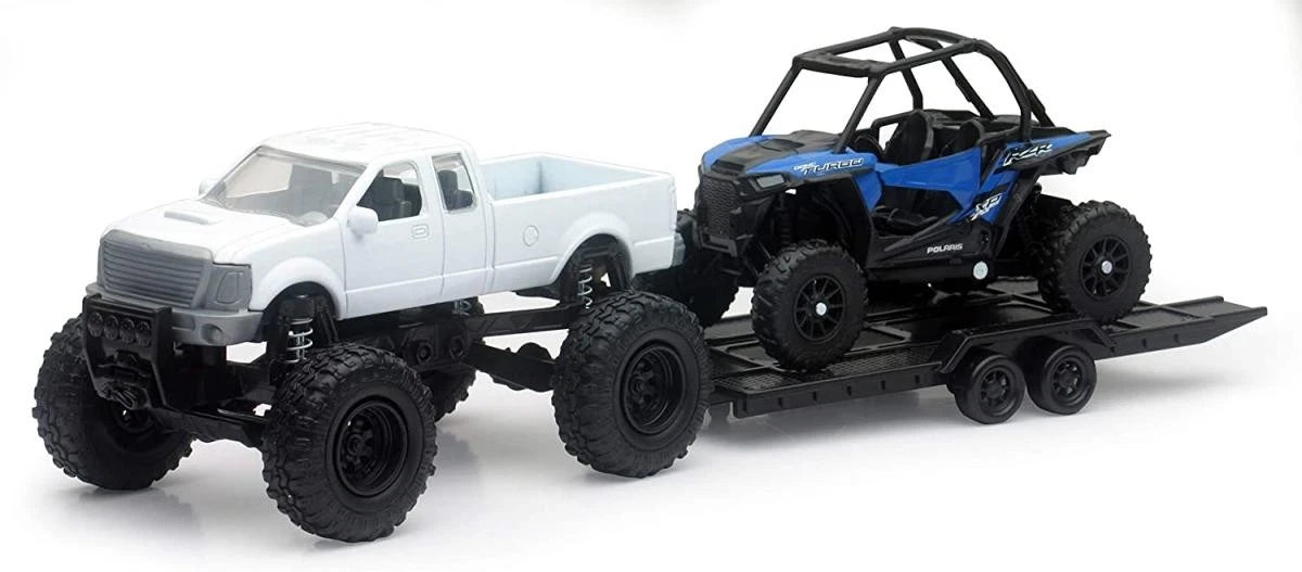 Newray Die Cast Model Offroad Pick Up With Polaris Rzr Xp1000 Eps,