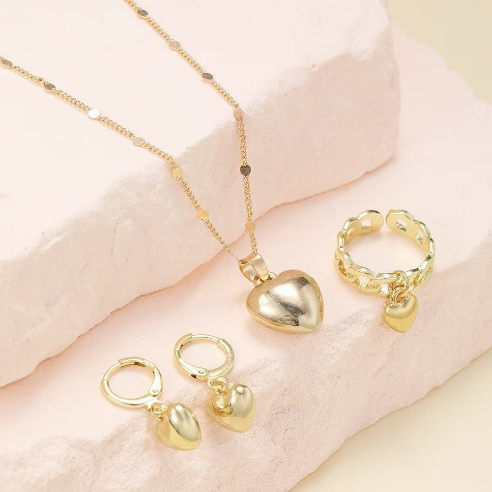 Punk Style Heart Necklace Set