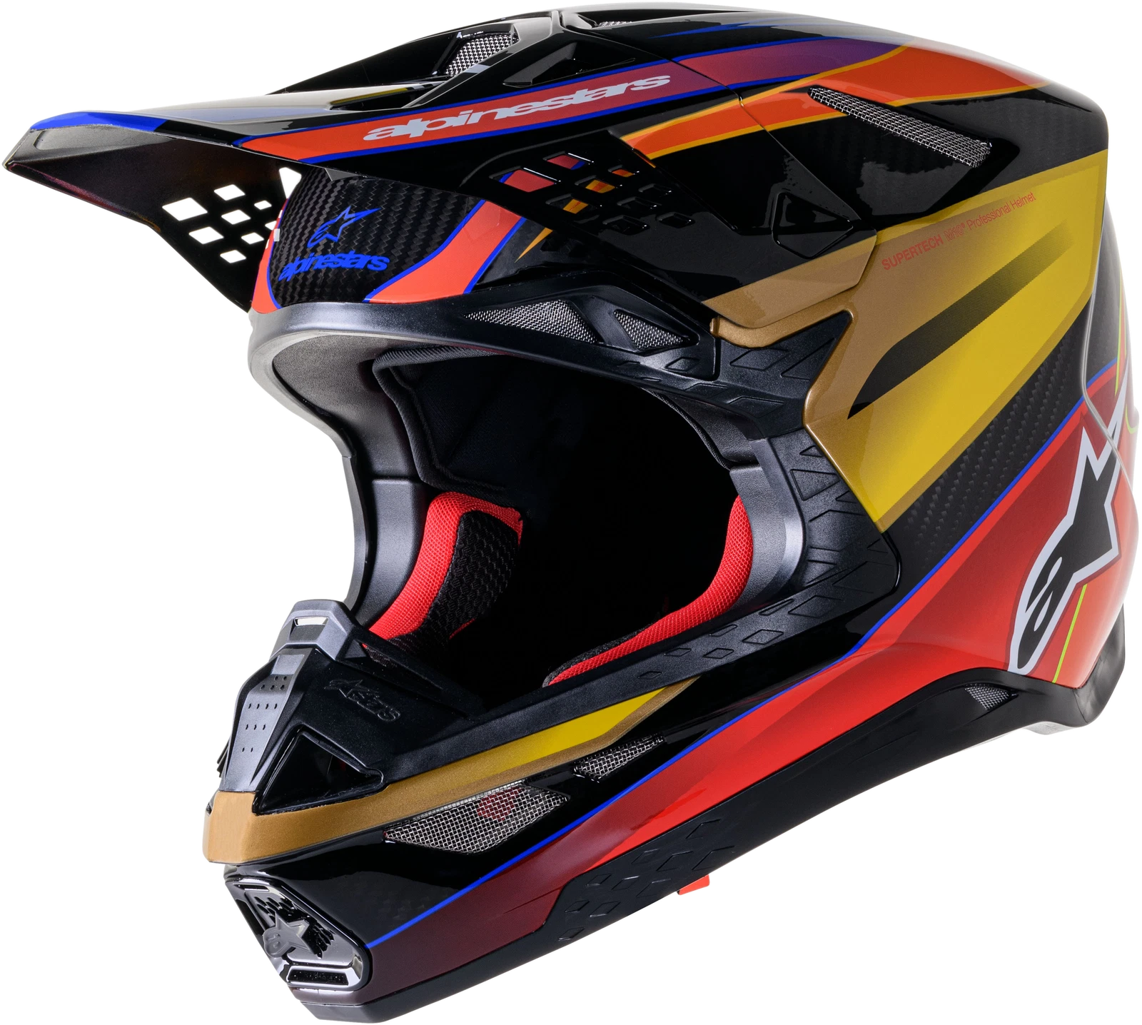 Alpinestars Supertech M10 Era Helmet Medium Offroad Gold Yellow & Rio