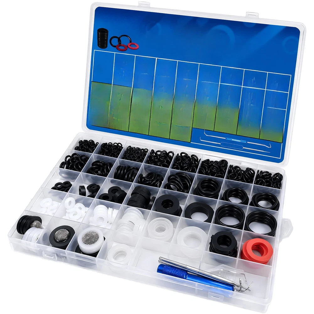 O Ring Assortment Kit Rubber Washers For Faucet Pipe And Auto Sealing