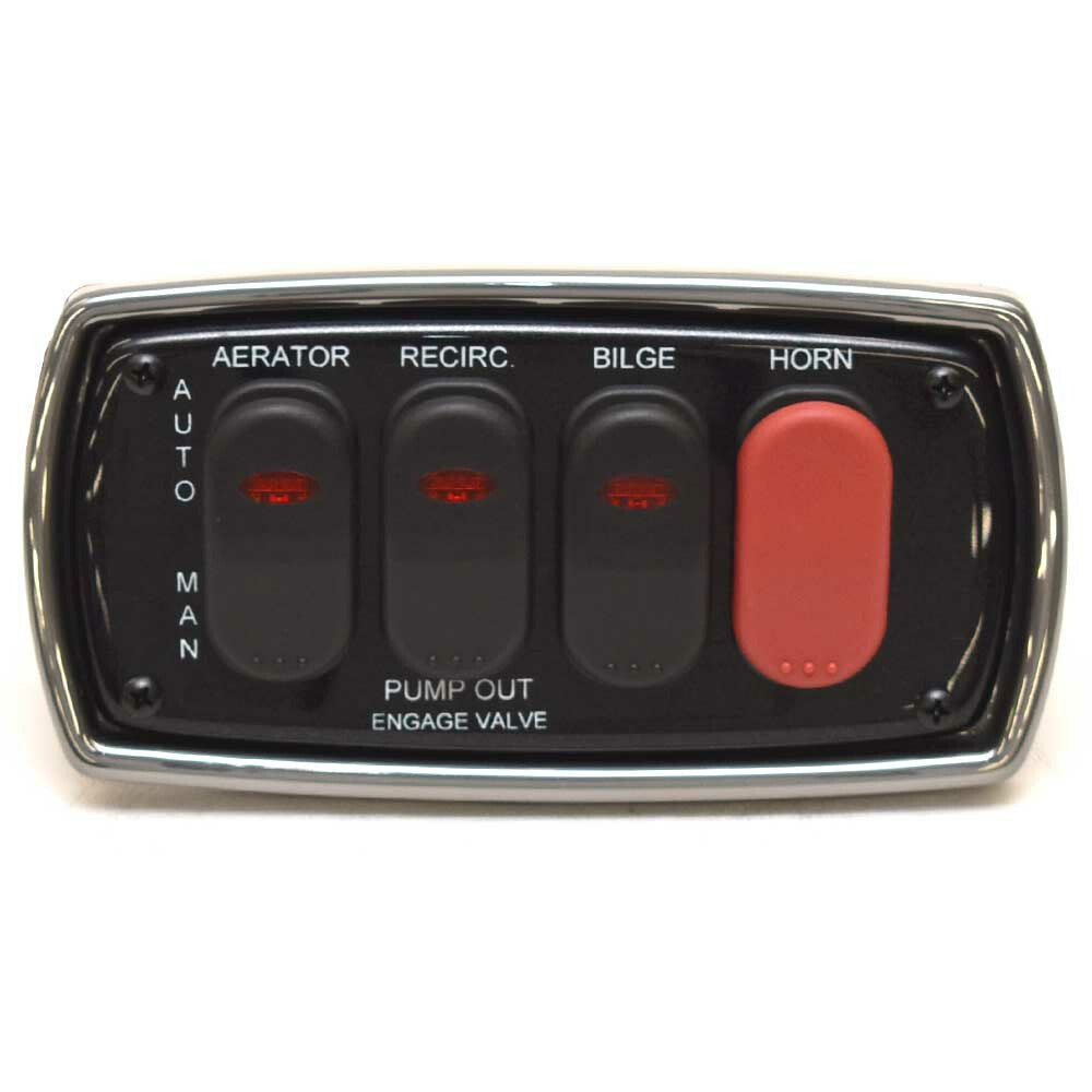 Nitro Boat Rocker Switch Panel Livewell Bilge Horn Black Silver by Nitro