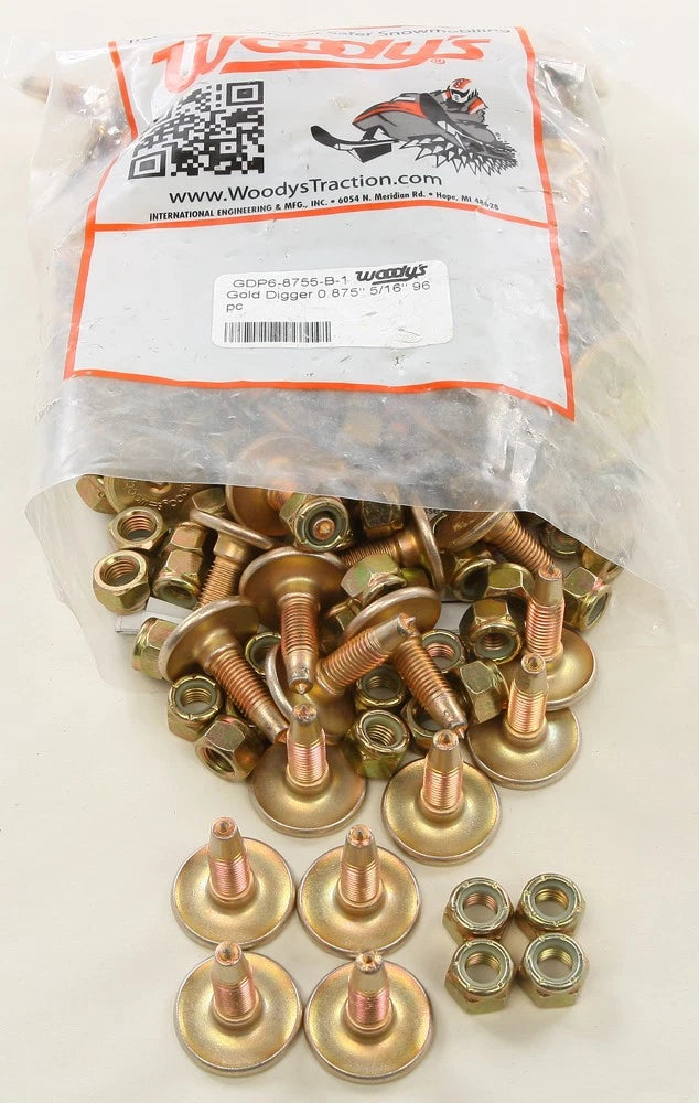 Woodys Gold Digger Carbide Traction Master Stud .875 In 96 Pack For