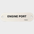 Marquis Boat Label Tag Engine Port White Plastic by Marquis