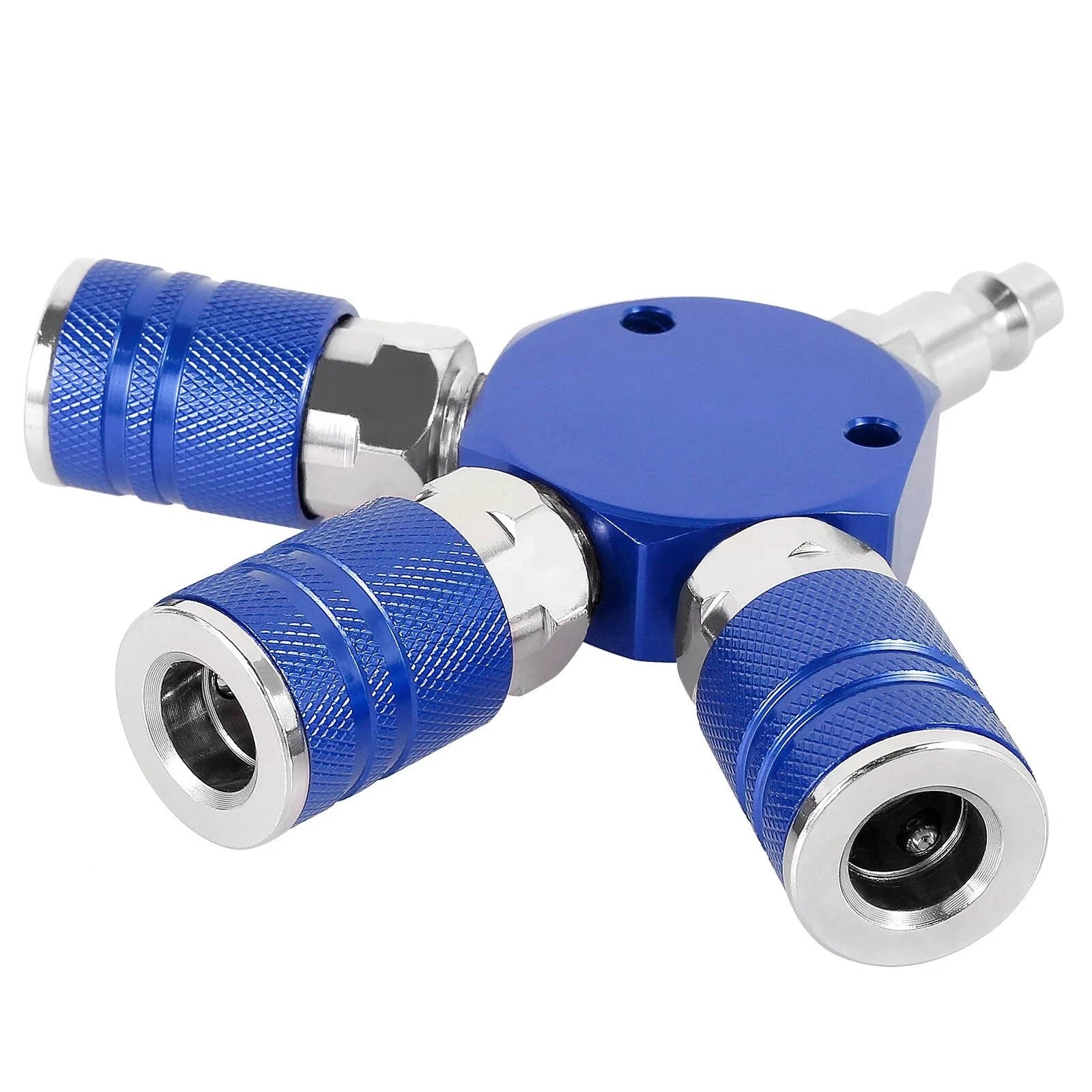 New 3 Way Air Manifold Air Hose Splitter 1/4 Inch Quick Connect Air