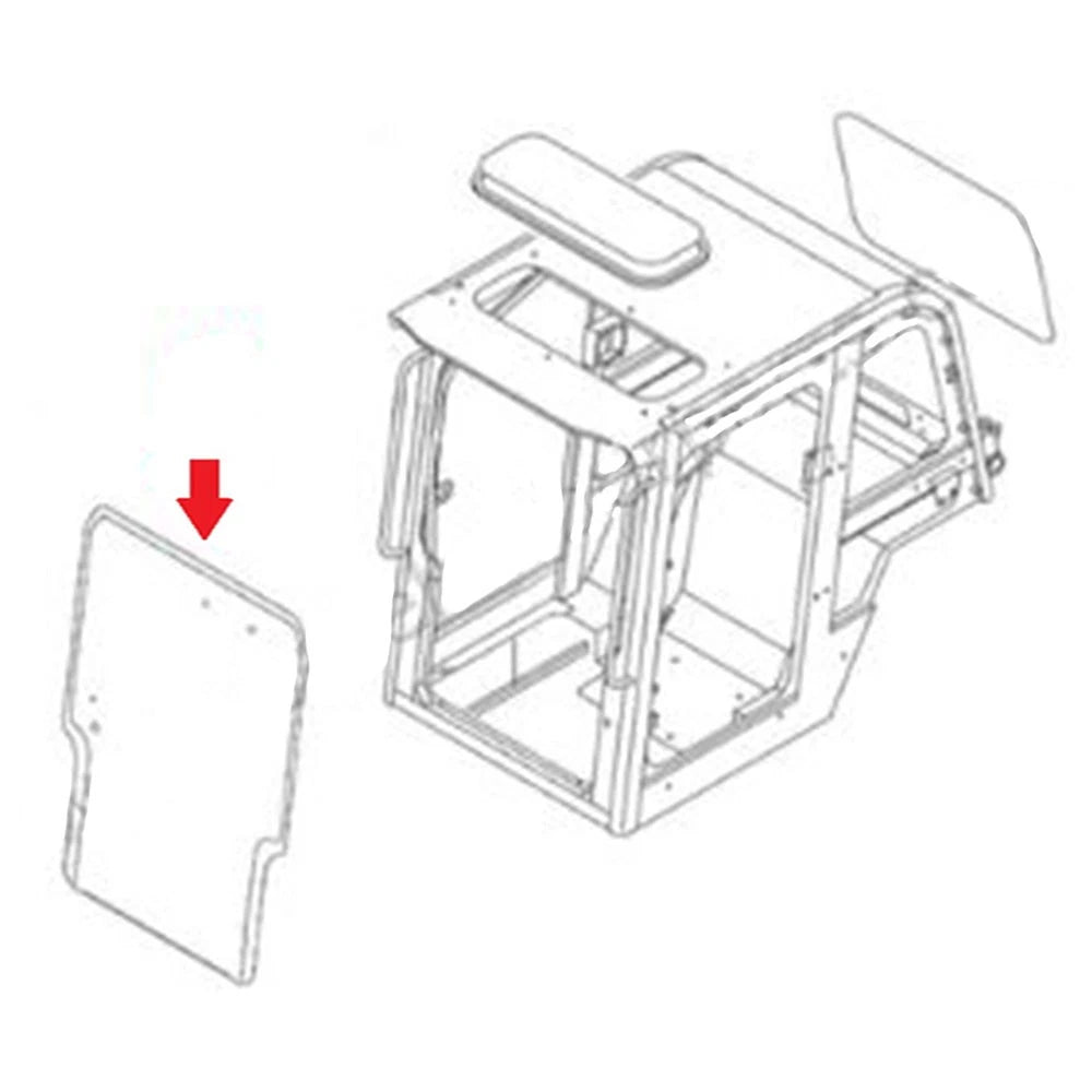 0880865301 Front Windowpane Cab Glass Fits Takeuchi Skid Steer Tl240