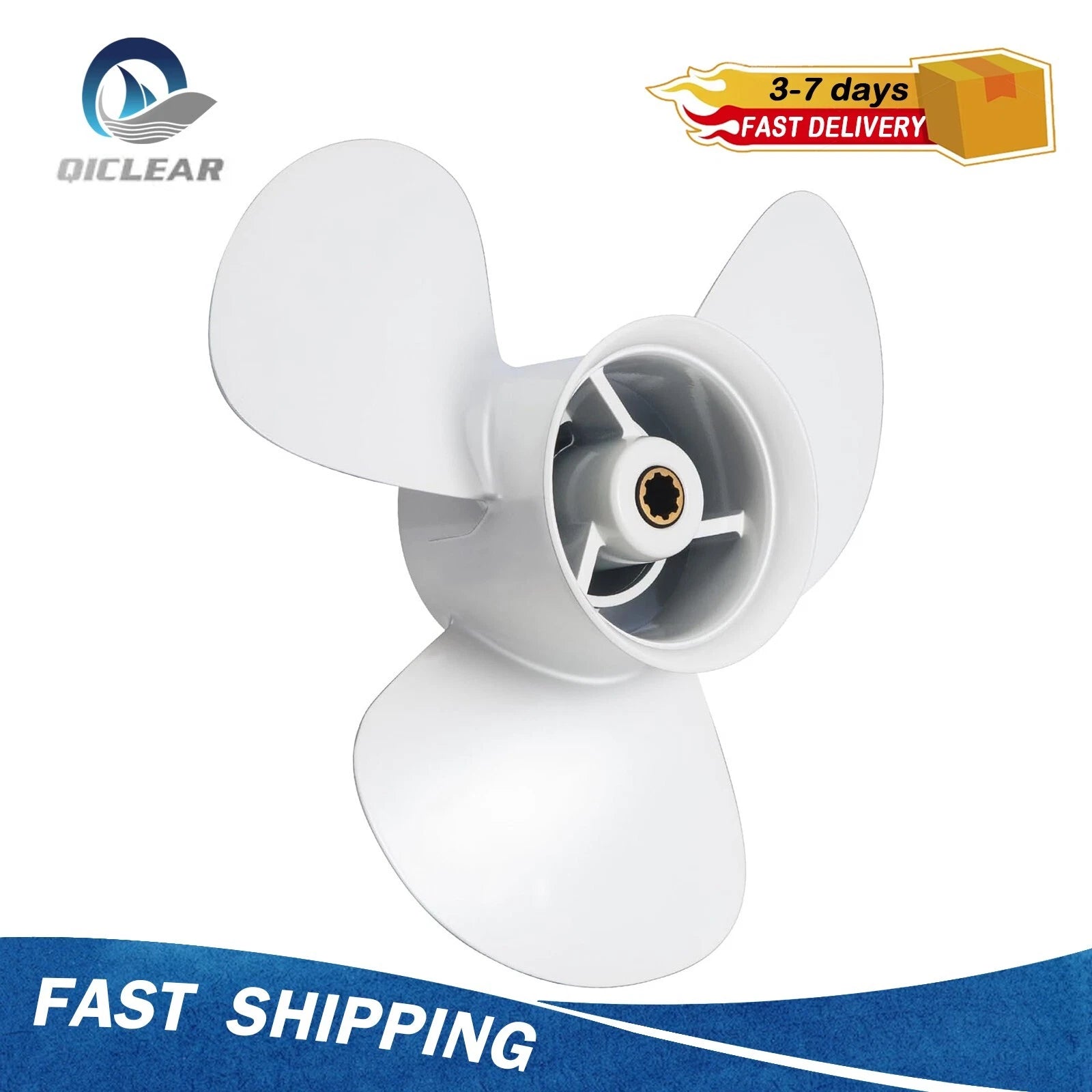 Aluminum 11 3/4 X 7 Outboard Propeller For Yamaha Engines 9.9-20hp 8