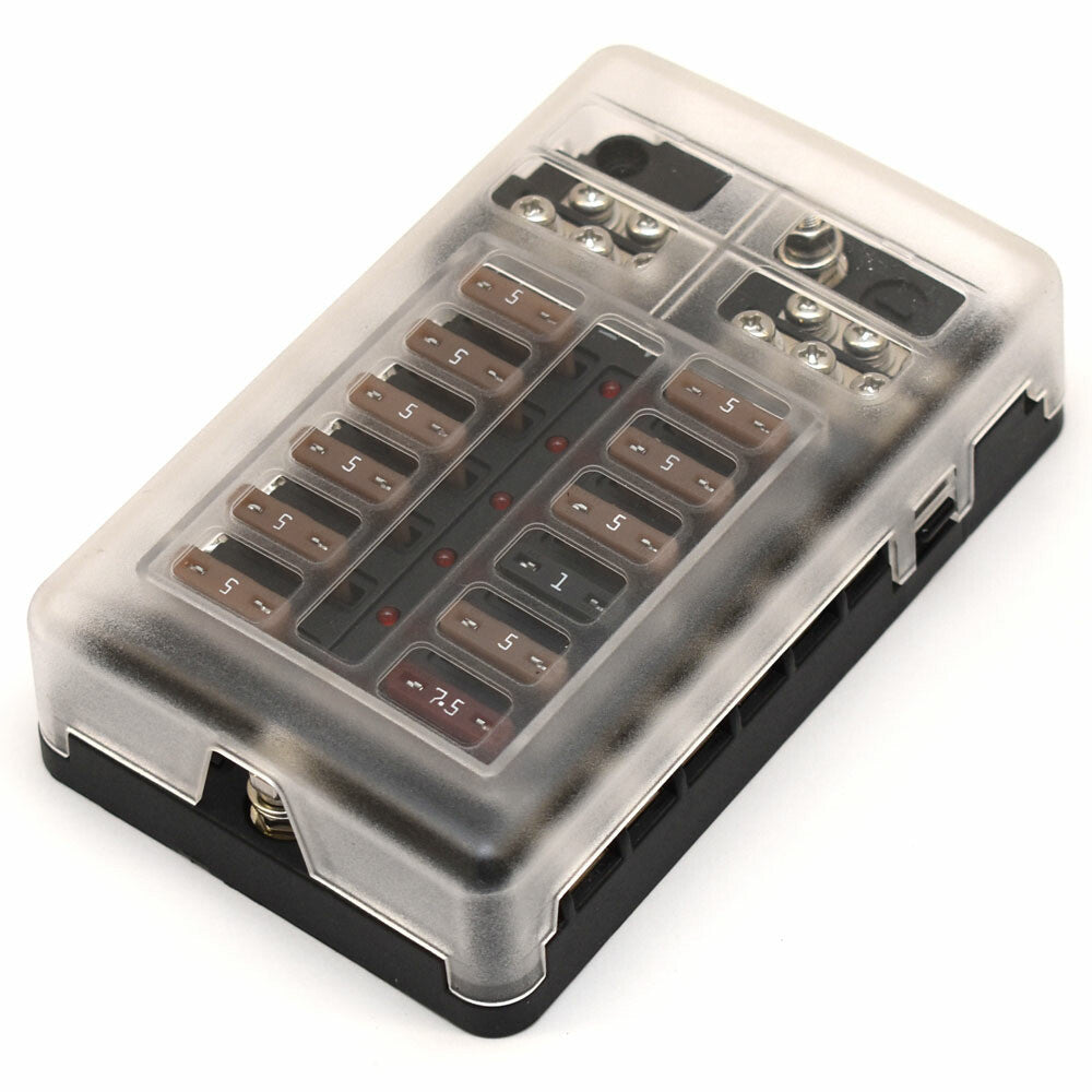 Bluewater Boat Fuse Black 12 Position by Bluewater