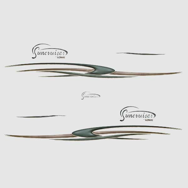 Lowe Boat Graphic Decals 629838 Suncruiser Green Gold Set Of 7 by Lowe