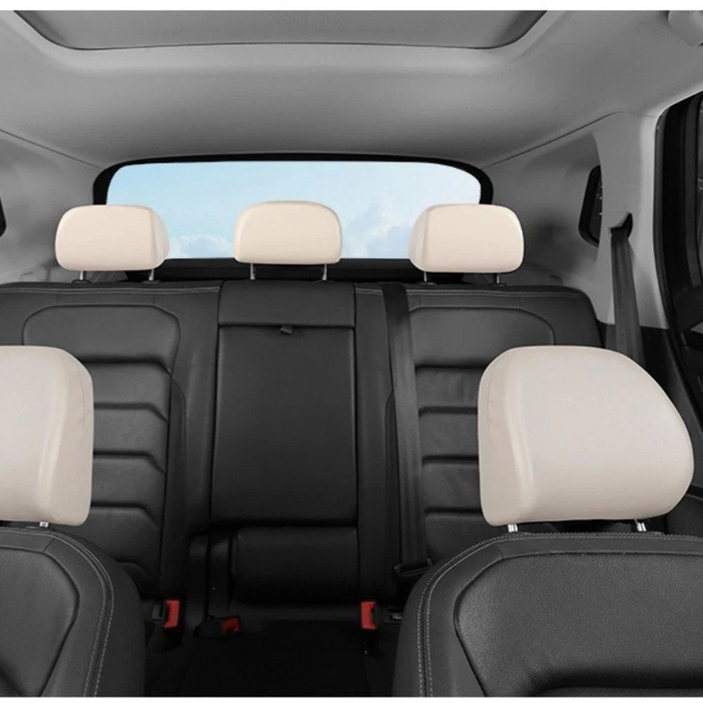 Elastic Pu Leather Car Headrest Covers Full Protection Front And Back