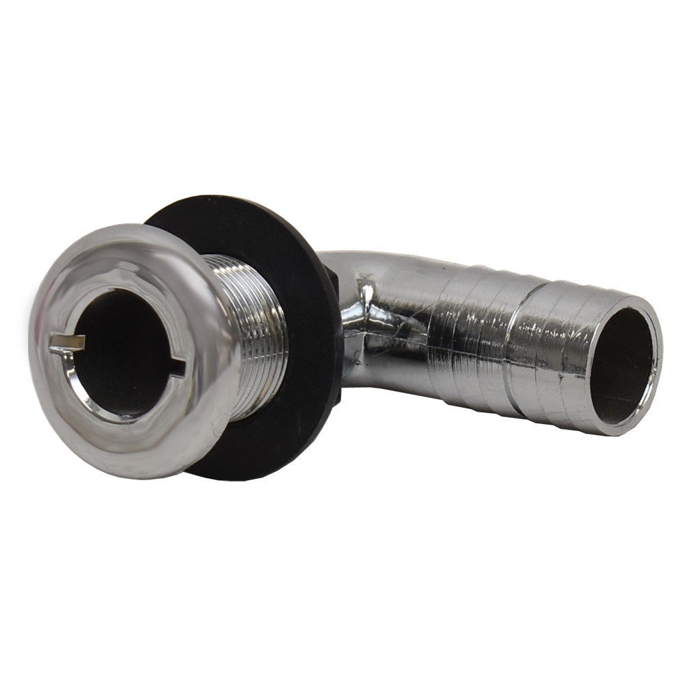 Boat Elbow Thru Hull Fitting 1 1/8 Inch Silver Plastic