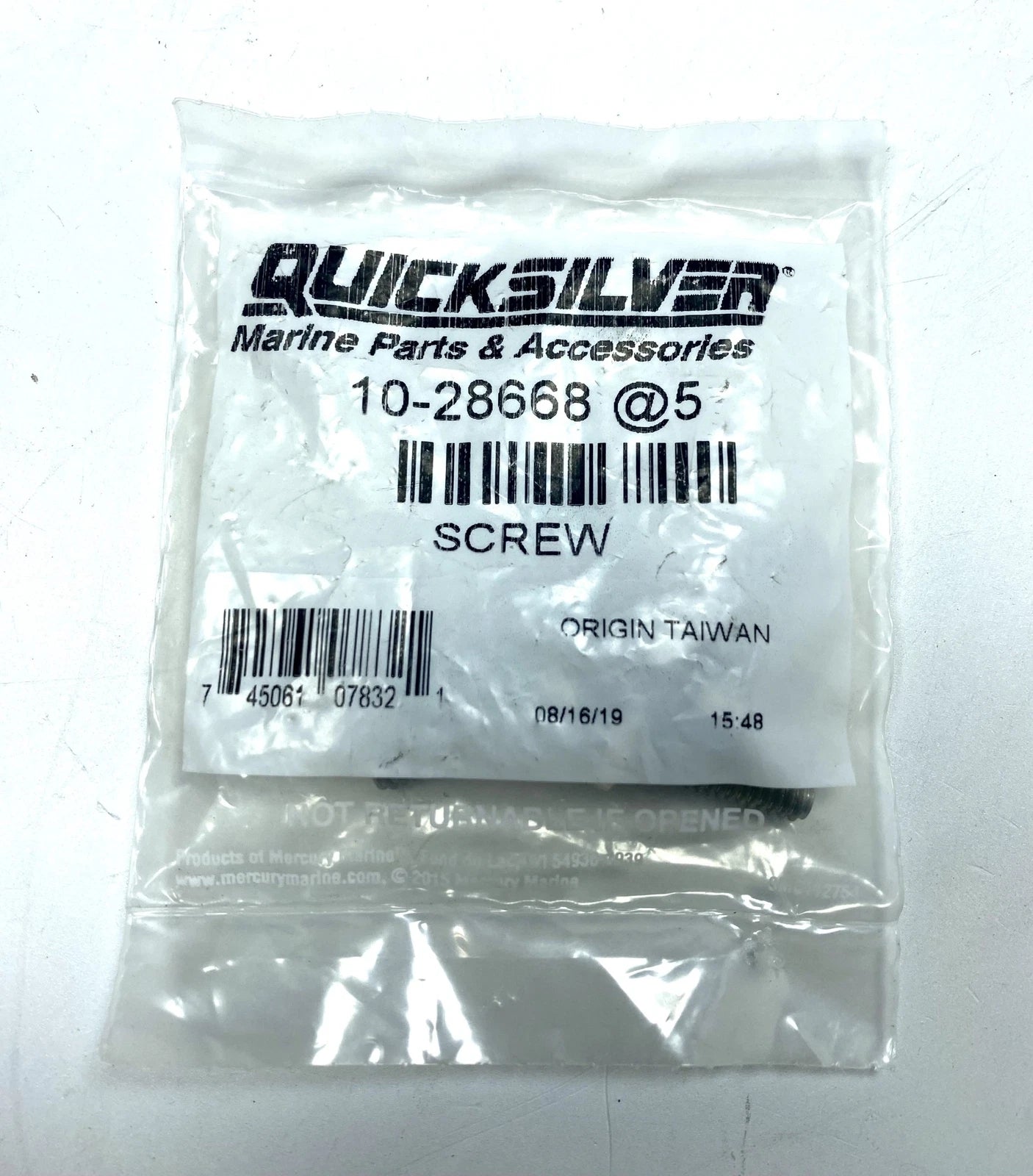'-New- Quicksilver 10-28668 , Screw Bolt Set Of 5 , | Hook & Hull Co