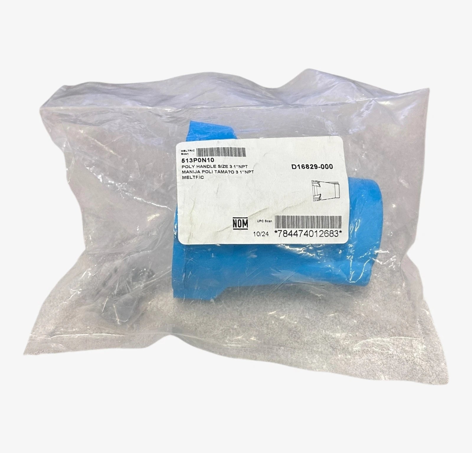 Meltric 513p0n10, Blue Poly Handle Size 3 W/ 1'' Npt - New