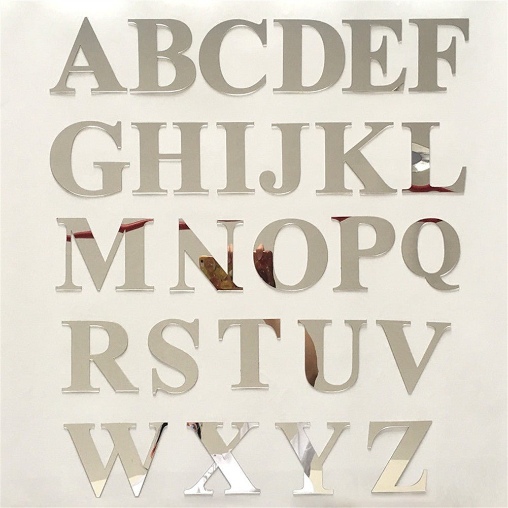 Mirror Wall Sticker English Alphabet Decoration