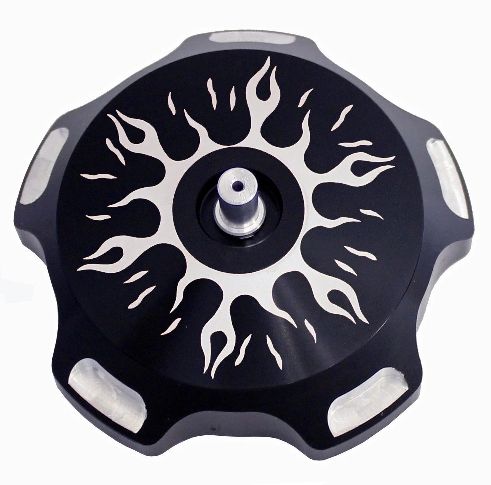Modquad Billet Gas Cap For Yamaha Yfm700 Raptor 2007-2016 Black Flames