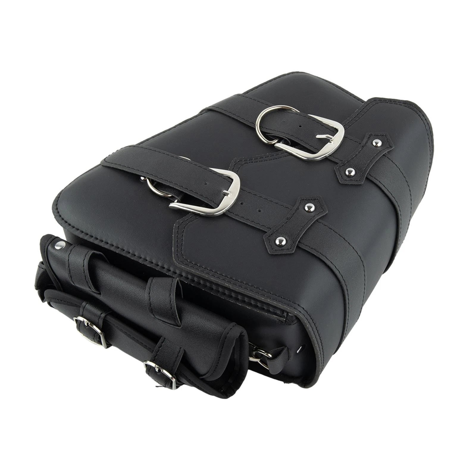 Black Saddlebag Pu Made Left Saddlebag W/ Side Storage Replacement Bag
