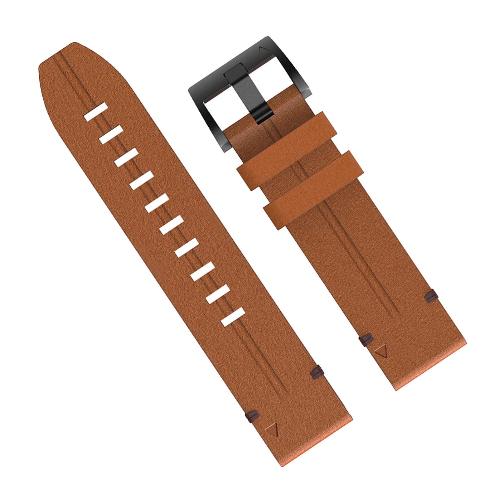 Brown 20mm Leather Watchband Strap For Garmin Fenix 7s 6s 5s