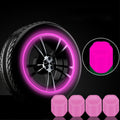 Tire Valve Stem Covers 4pcs Pink Glow in Dark