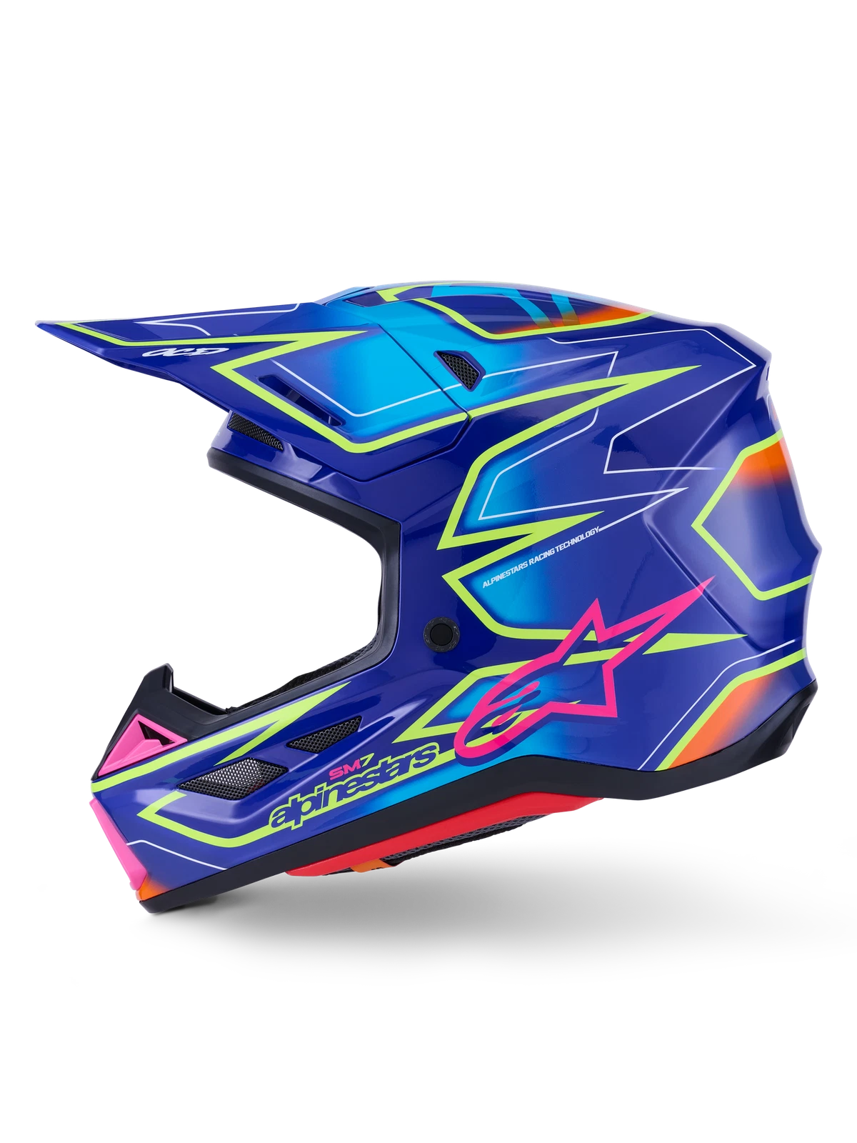 Alpinestars Sm7 Offroad Helmet Medium Blue/pink/yell<wbr/>ow Fluo