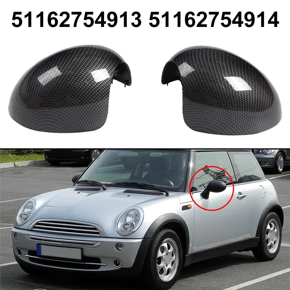 Two Abs Carbon Texture Mirror Housings For Mini Cooper R55 R56 R57