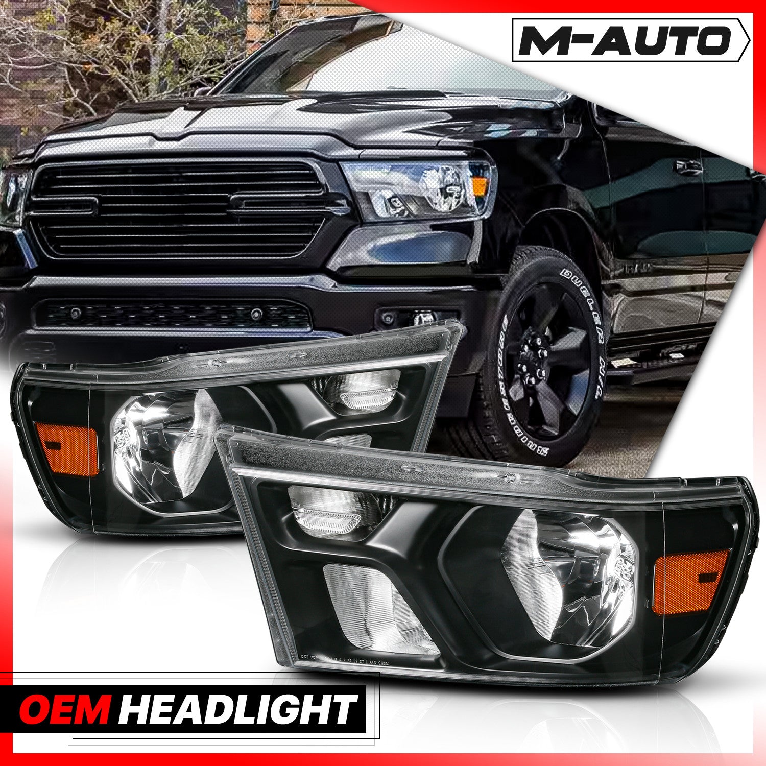 LH+RH Amber Corner Headlight Assembly
