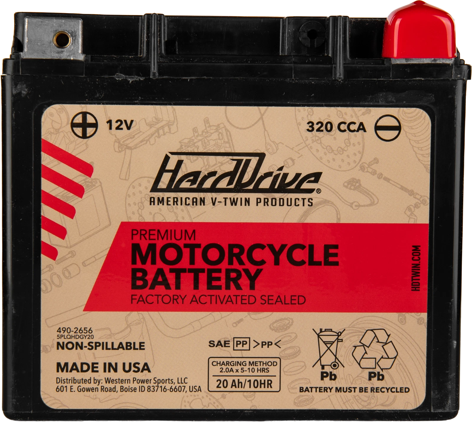 Harddrive Premium Battery Gyz20h / Ytx20h – Fits Harley Fxr 1986-1994