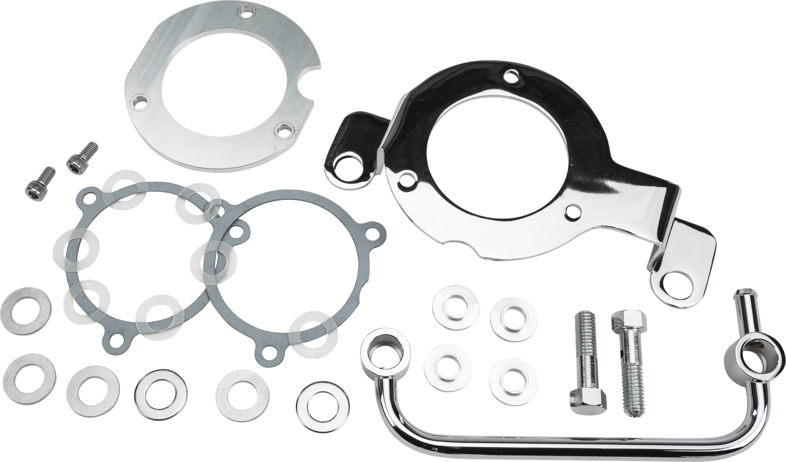 Harddrive Complete Mnt Kit Breather Tube Chrome M8 Fits Harley
