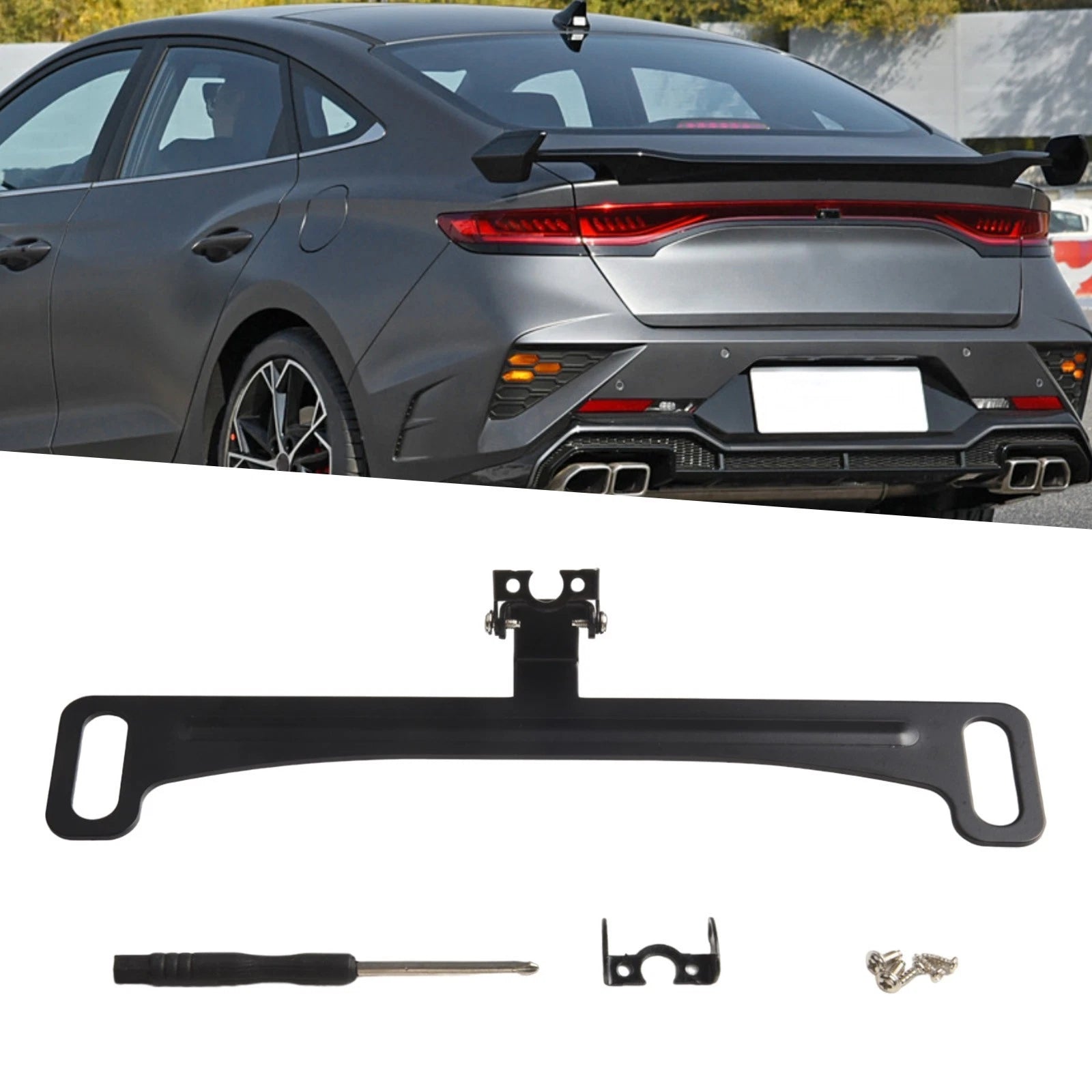 Sleek Black License Plate Frame Holder For American Style Rear View