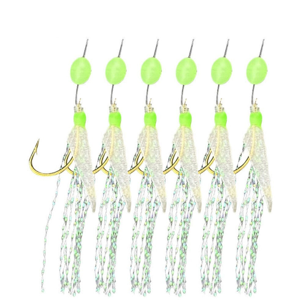 6pcs Fluorescent Sabiki Rig Lures