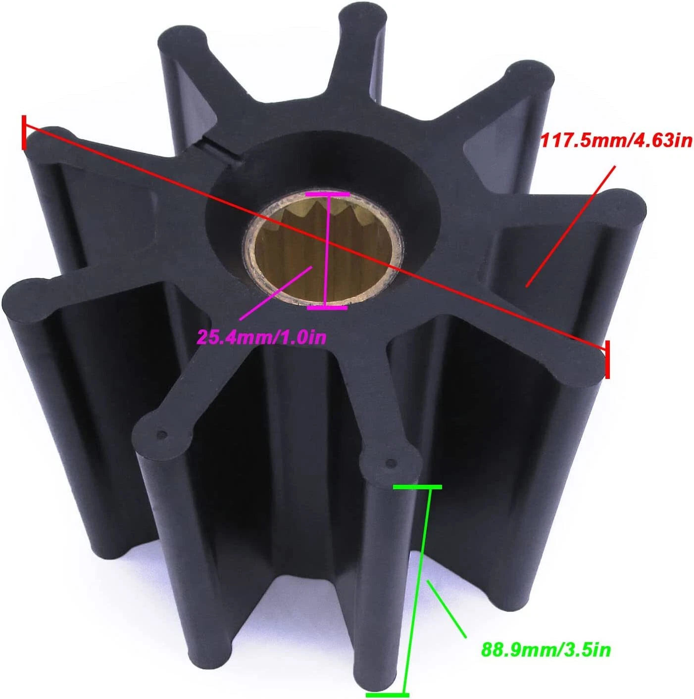 Flexible Impeller Replacement For Jabsco 18789-0001 17240-0001 Pump