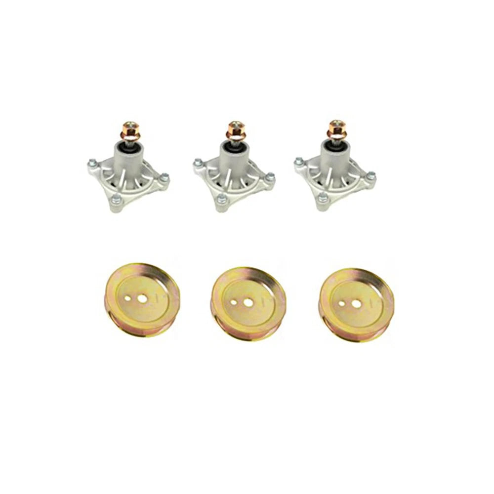 (3) Spindle Assembly 604214 With (3) Spindle Pulley 603988 Fits