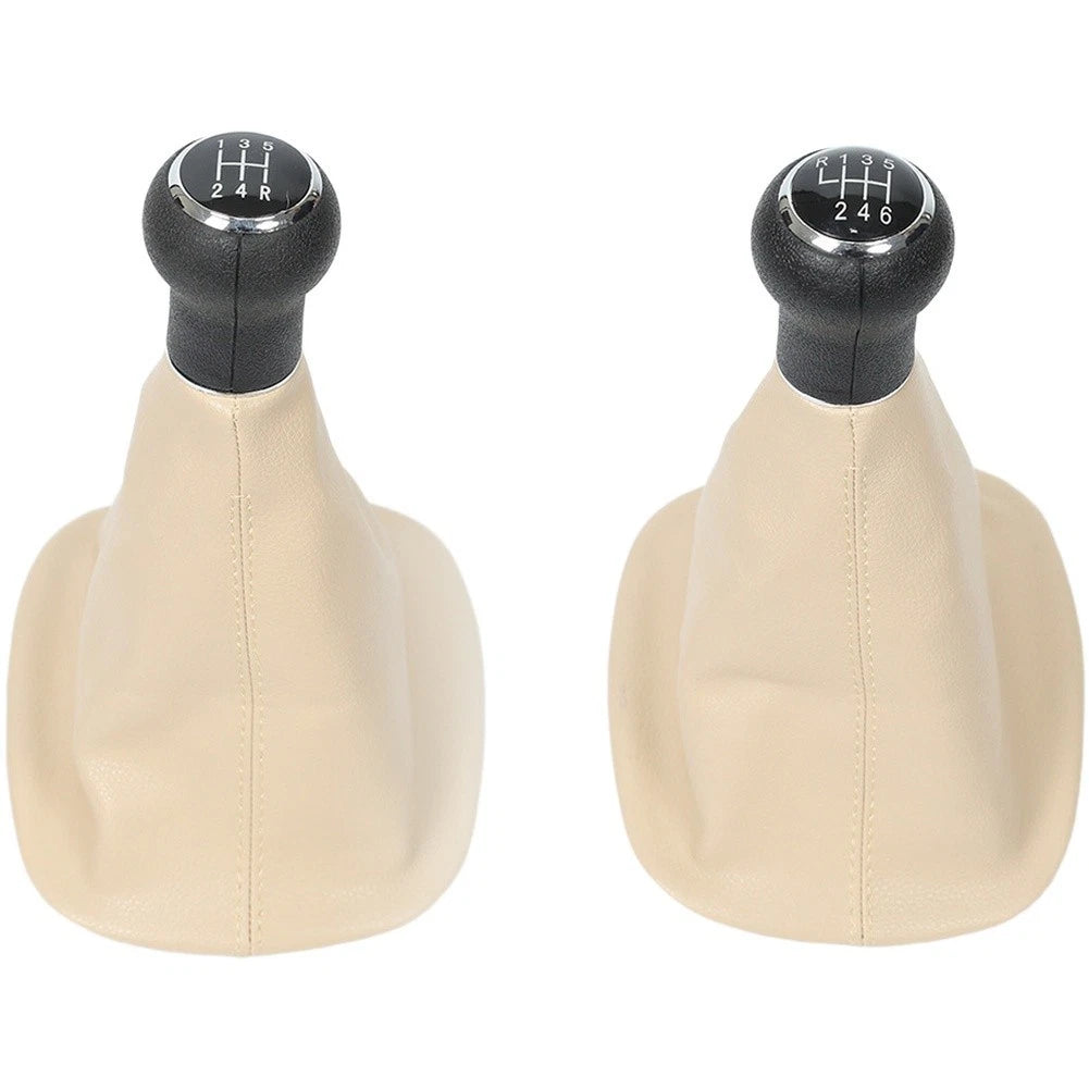 For Passat For B5 Car Beige Leather For Shift Knob With Dust Cover