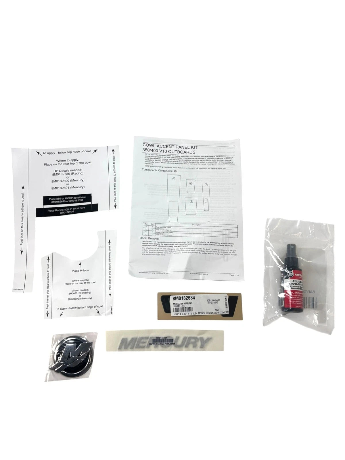 Mercury Cowl Accent Panel Kit, 350/400 V10 | Hook & Hull Co
